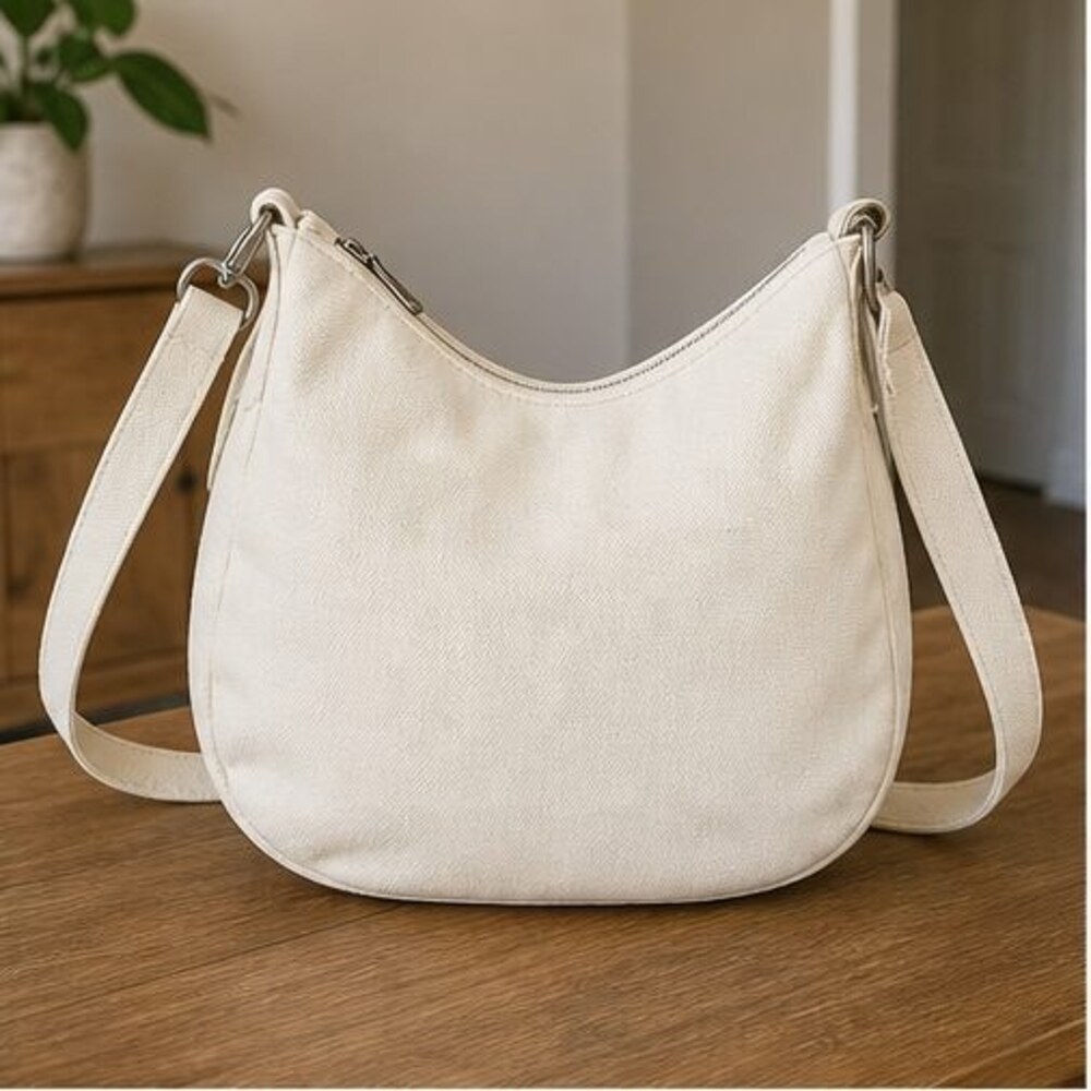 Ivory Nylon Crossbody Bag